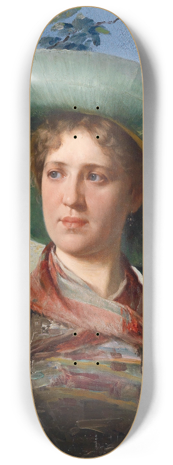 Josef Kinzel - Portrait einer jungen Frau in Tracht 8.25 inch art skate deck