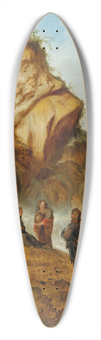 Jacobus Sibrandi Mancadan - A rocky landscape with miners at a waterfall 39.3 inch art pintail longboard deck