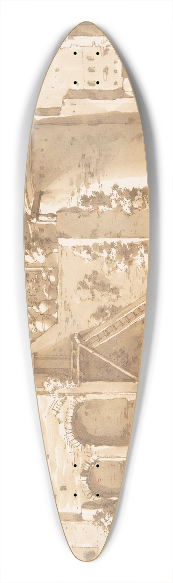 Jacob van der Ulft - An Osteria in the Campagna 39.3 inch art pintail longboard deck