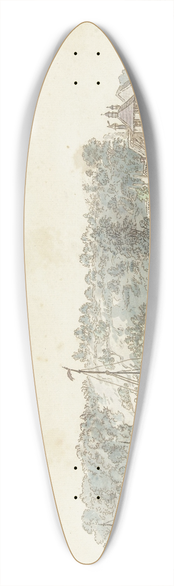 Jacob van Liender - De sluis bij de Grebbe tussen Rhenen en Wageningen 39.3 inch art pintail longboard deck