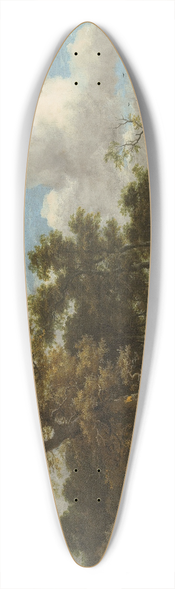 Jacob van Ruisdael - A wooded river landscape with shepherds and their flock 39.3 inch art pintail longboard deck