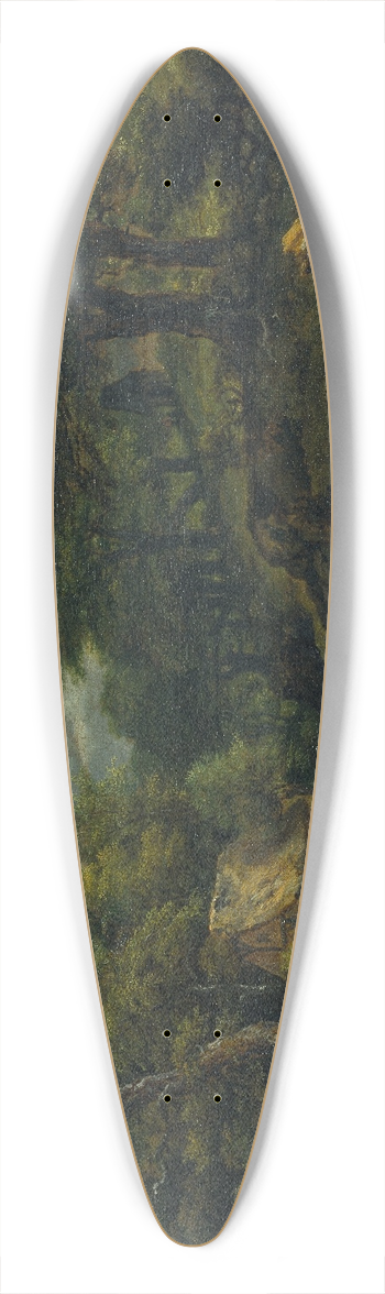 Jacob van Ruisdael - Wooded Landscape with Waterfall and Approaching Storm 39.3 inch art pintail longboard deck