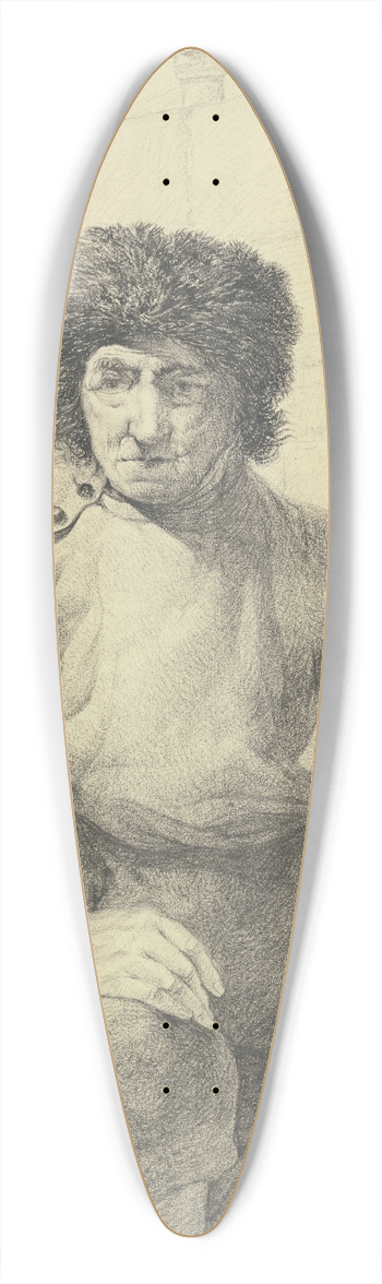 Jacob van Strij - Fischer auf einer Hafenmauer sitzend 39.3 inch art pintail longboard deck