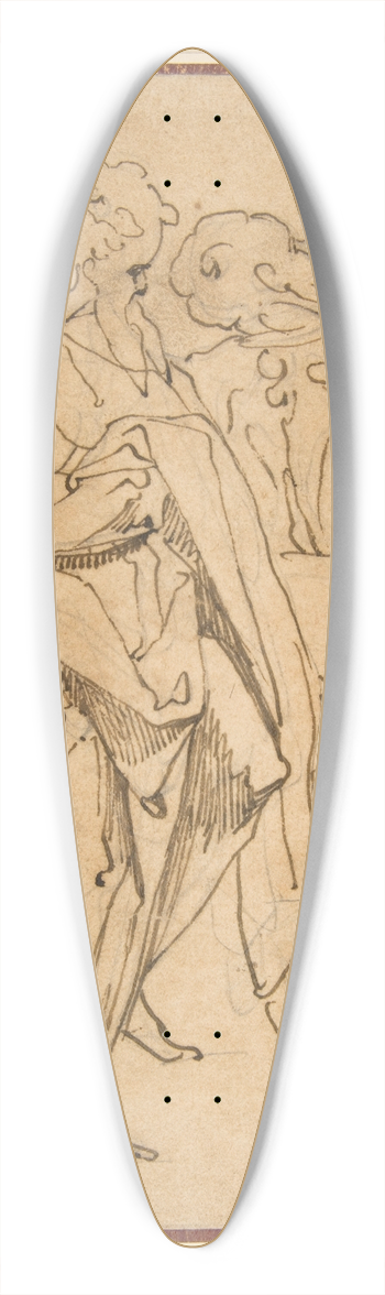 Jacopo Zucchi - Two Standing Male Figures 39.3 inch art pintail longboard deck