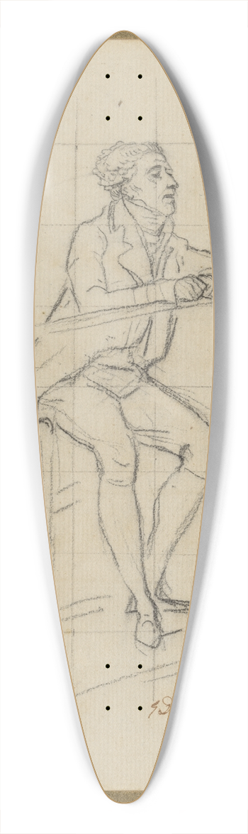 Jacques Louis David - Seated Gentleman 39.3 inch art pintail longboard deck