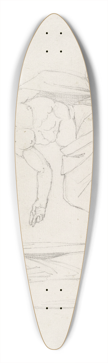 Jacques Louis David - Socrates and Diotime 39.3 inch art pintail longboard deck
