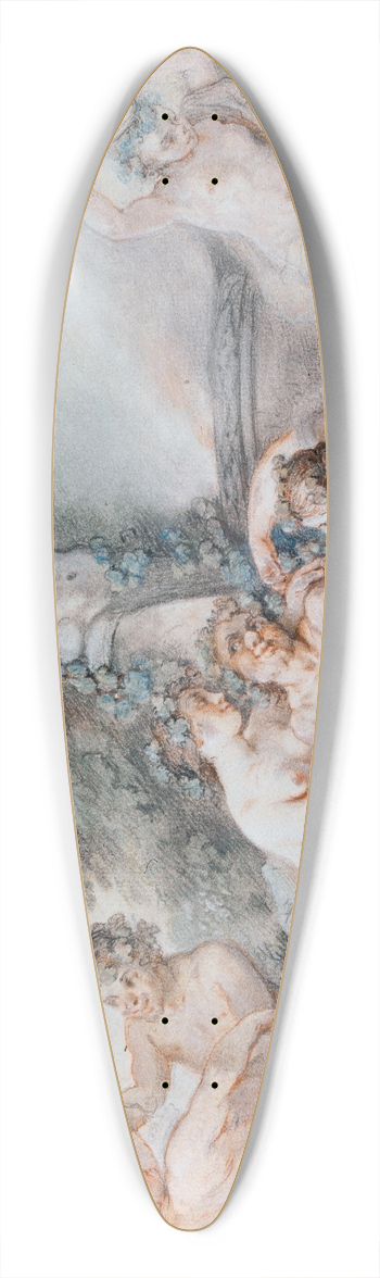 Jacques-Philippe Caresme - Nymphes et Satyres auprs dun terme de Bacchus 39.3 inch art pintail longboard deck