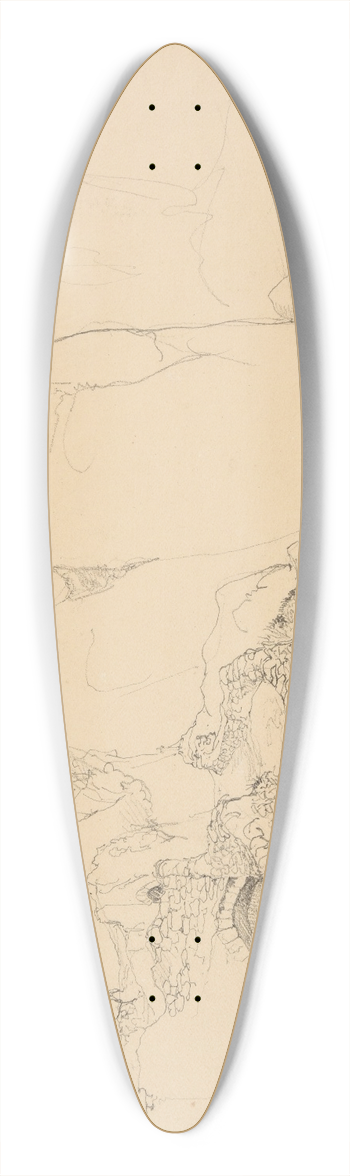 Jacques-Raymond Brascassat - Chemin  flanc de montagne 39.3 inch art pintail longboard deck
