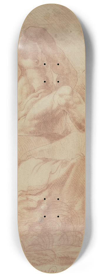 Josef Neher - Mnnlicher Akt auf einem Felsen, nach rechts gewandt 8.25 inch art skate deck