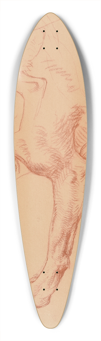 Jacques-Raymond Brascassat - tude de patte de chien 39.3 inch art pintail longboard deck
