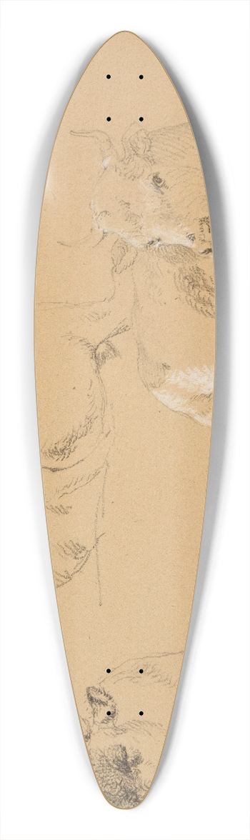 Jacques-Raymond Brascassat - tudes de vaches couches 39.3 inch art pintail longboard deck