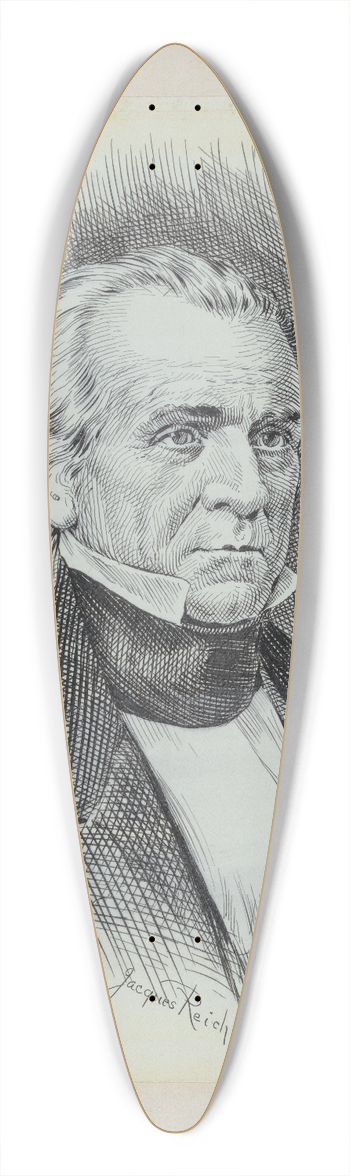 Jacques Reich - James K. Polk 39.3 inch art pintail longboard deck