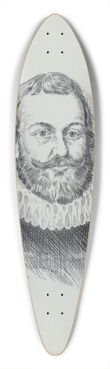 Jacques Reich - Miles Standish 39.3 inch art pintail longboard deck