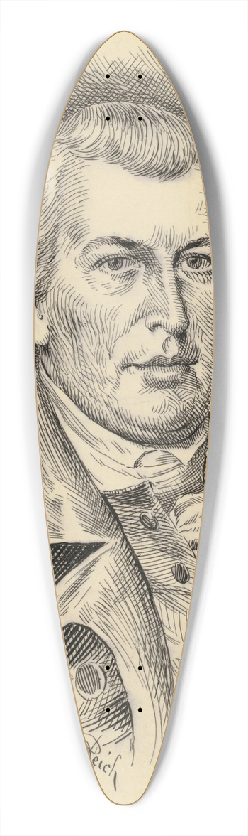 Jacques Reich - Nathanael Greene 39.3 inch art pintail longboard deck