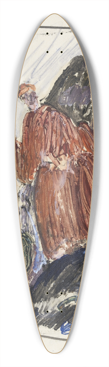 J.A. Jerichau - Studie efter kunstnerens eget maleri Dante (profeter, opus 1), 1912-13 39.3 inch art pintail longboard deck