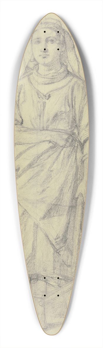 Jakob Becker - Bauernmdchen mit Rechen und Korb 39.3 inch art pintail longboard deck