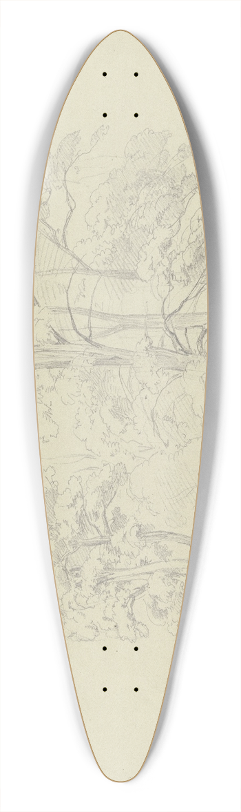 Jakob Becker - Baumgruppe auf einem Friedhof 39.3 inch art pintail longboard deck