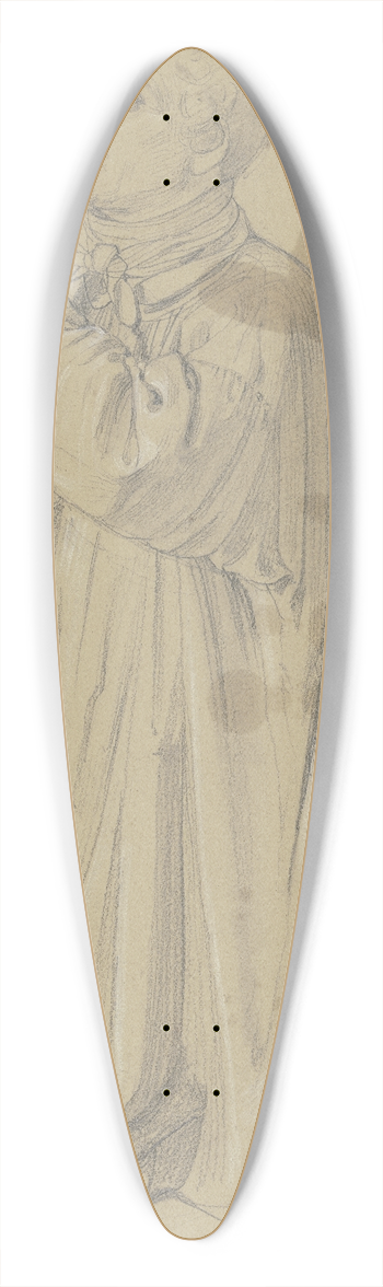 Jakob Becker - Kneeling, praying farmer 39.3 inch art pintail longboard deck