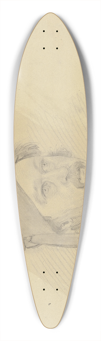 Jakob Becker - Man with beard and hat 39.3 inch art pintail longboard deck