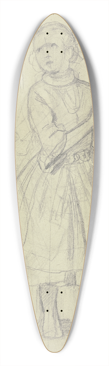 Jakob Becker - Mdchen mit einem Papierbogen 39.3 inch art pintail longboard deck