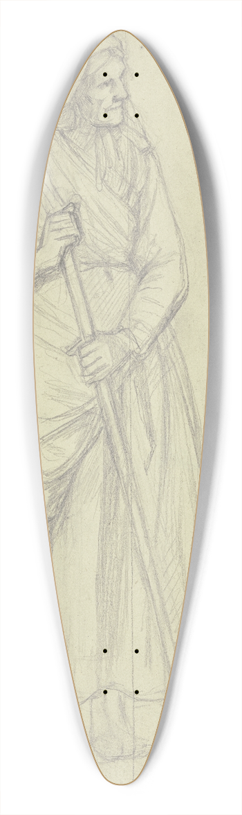 Jakob Becker - Old peasant woman 39.3 inch art pintail longboard deck