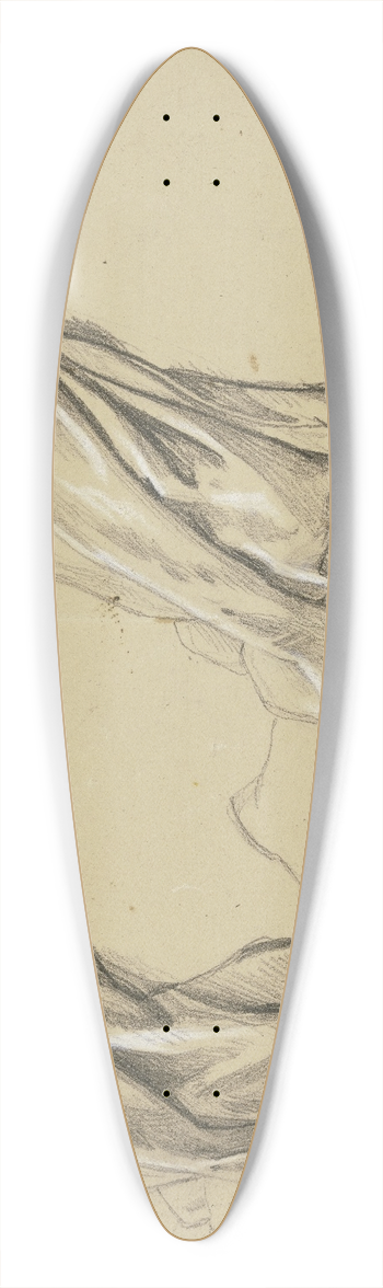Jakob Becker - Studienblatt; Kniende weibliche Gewandfigur 3 39.3 inch art pintail longboard deck