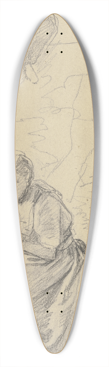 Jakob Becker - Studienblatt; Sitzende Frauen 39.3 inch art pintail longboard deck