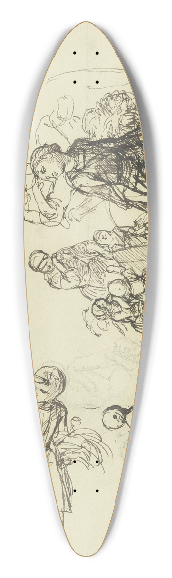 Jakob Becker - Study sheet; Children 39.3 inch art pintail longboard deck