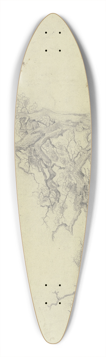 Jakob Becker - Two old trees 39.3 inch art pintail longboard deck