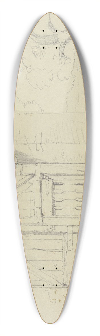 Jakob Becker - Wooden gate in Seckbach 39.3 inch art pintail longboard deck