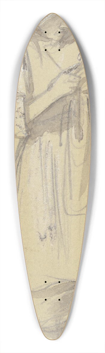 Jakob Frchtegott Dielmann - Barfiges Mdchen, strickend 39.3 inch art pintail longboard deck