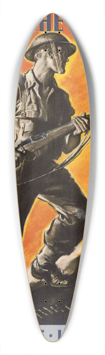 J. A. May - Salute the Soldier  Save More  Lend More 39.3 inch art pintail longboard deck