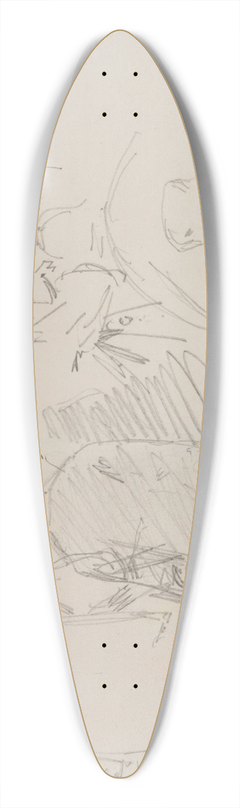 James Abbott McNeill Whistler - Four Men Aboard a Boat 39.3 inch art pintail longboard deck