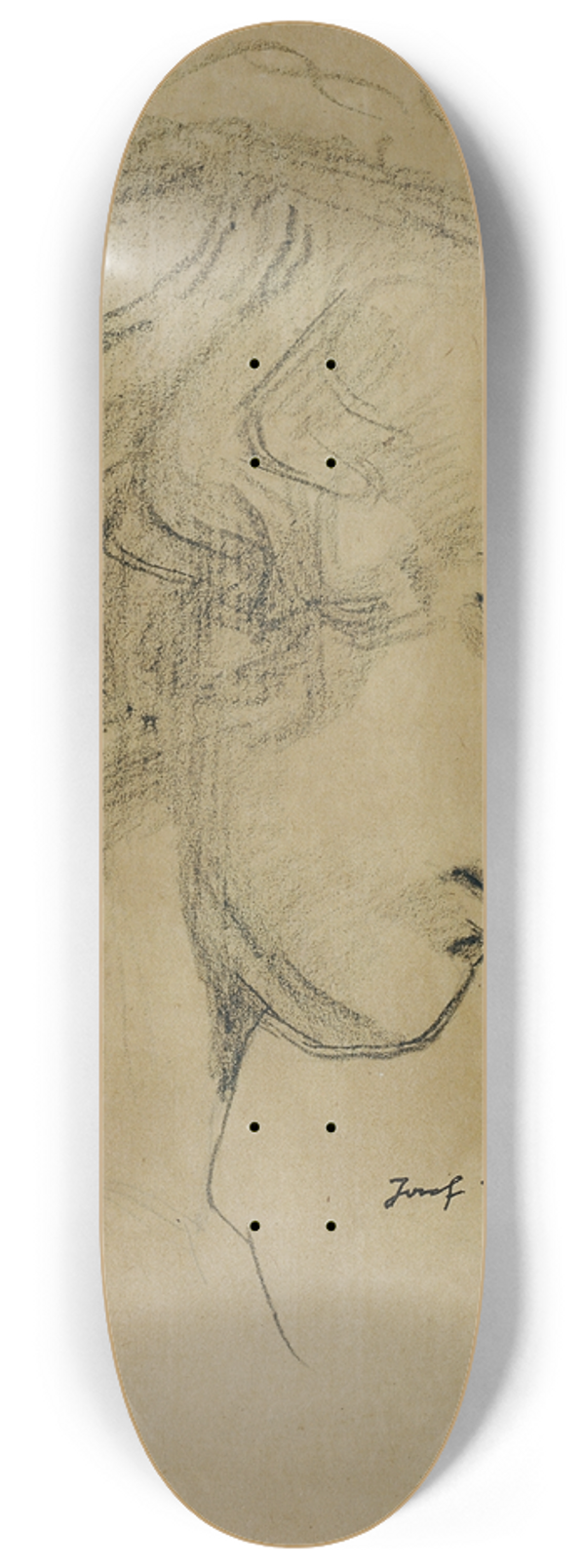 Josef Wawra - Mdchenkopf im Profil 8.25 inch art skate deck