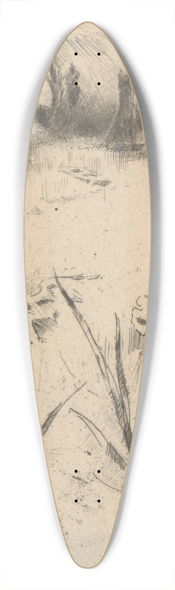 James Abbott McNeill Whistler - Swan and Iris 39.3 inch art pintail longboard deck