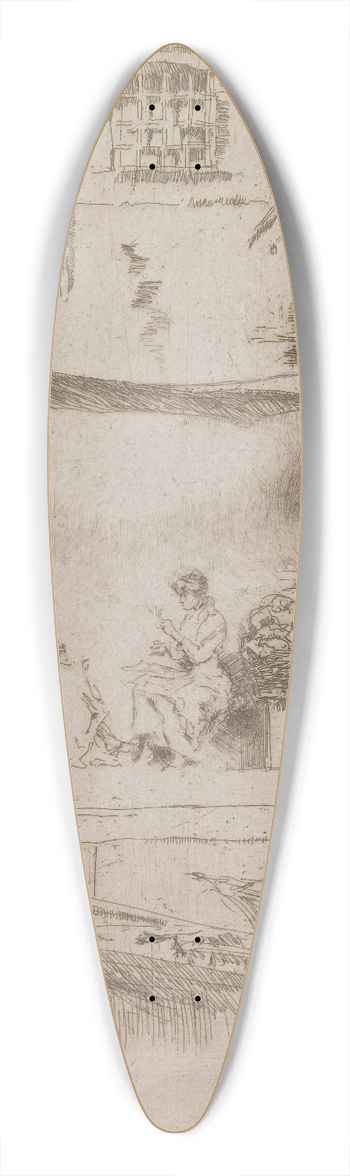 James Abbott McNeill Whistler - The Fruit Stall 39.3 inch art pintail longboard deck