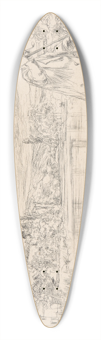 James Abbott McNeill Whistler - The Punt 39.3 inch art pintail longboard deck