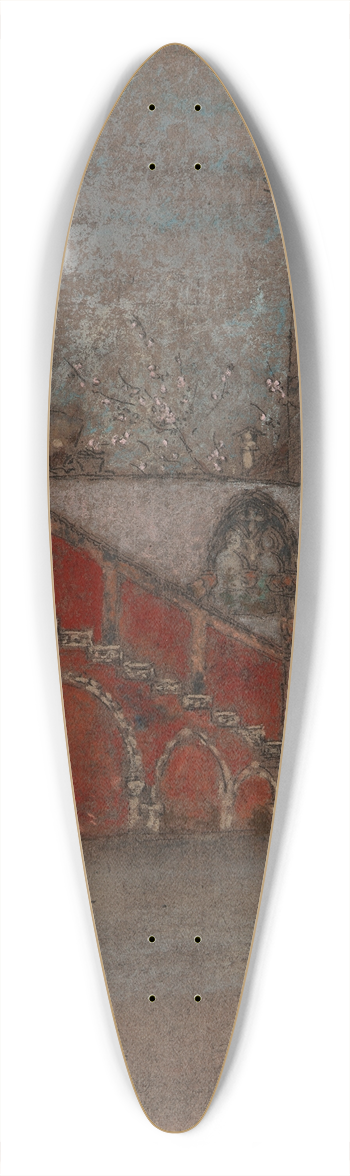 James Abbott McNeill Whistler - The Staircase; Note in Red 39.3 inch art pintail longboard deck