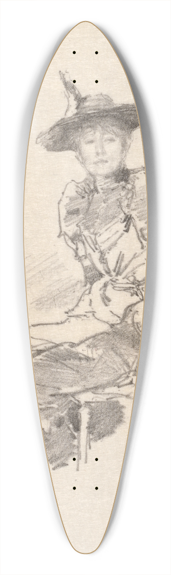 James Abbott McNeill Whistler - The Winged Hat 39.3 inch art pintail longboard deck