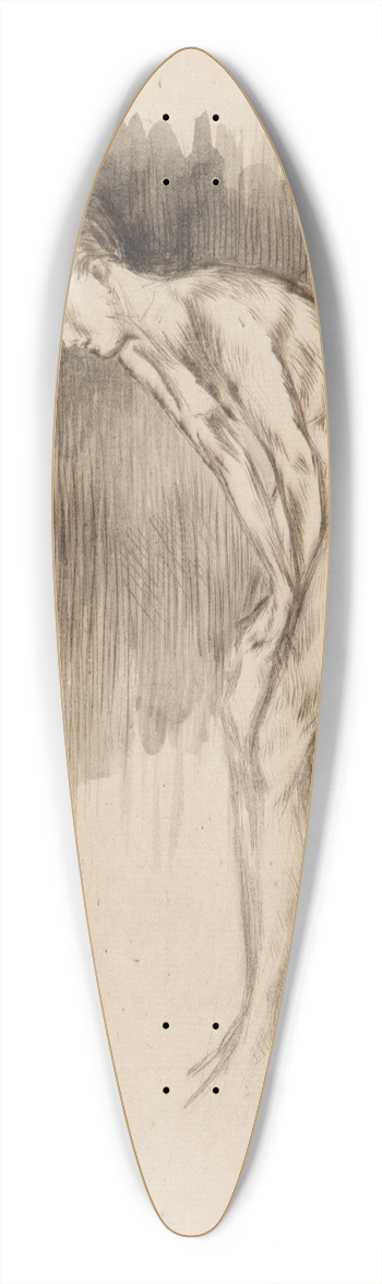 James Abbott McNeill Whistler - Tillie; A Model 39.3 inch art pintail longboard deck
