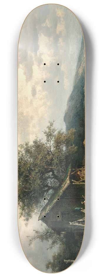 Josef Willroider - A Scene on a Lake 8.25 inch art skate deck