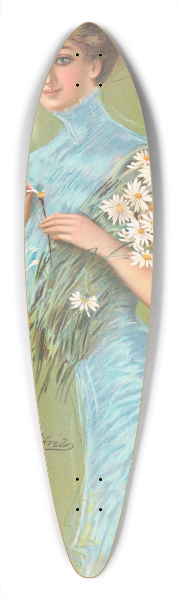 James D. Alfred - In daisy time 39.3 inch art pintail longboard deck