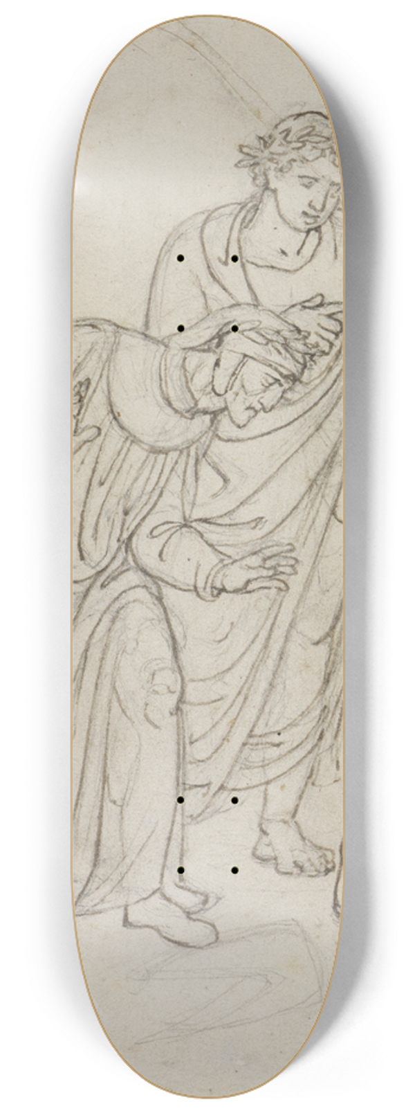 Joseph Anton Koch - Die Vaterlandsverrter im Eis, Graf Ugolino und Erzbischof Ruggieri, sich gegenseitig zerfleischend (Dante Inferno, Canto 33, V 109) 8.25 inch art skate deck
