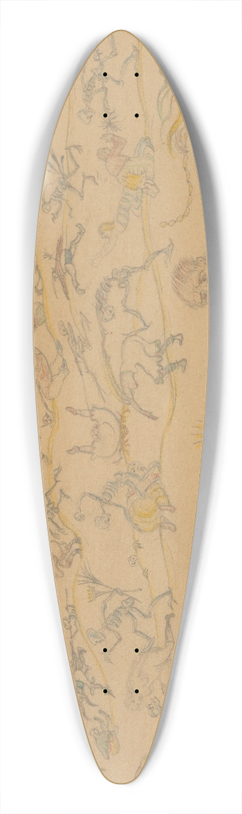 James Ensor - De gefopte boeren 39.3 inch art pintail longboard deck