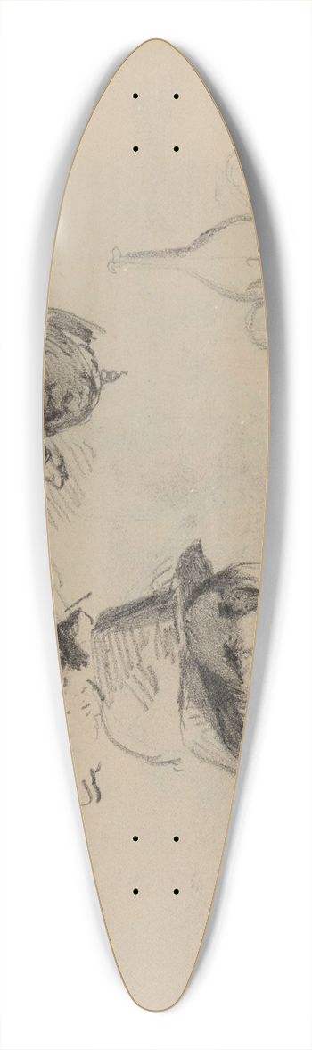 James Ensor - Heads, Still Life 39.3 inch art pintail longboard deck