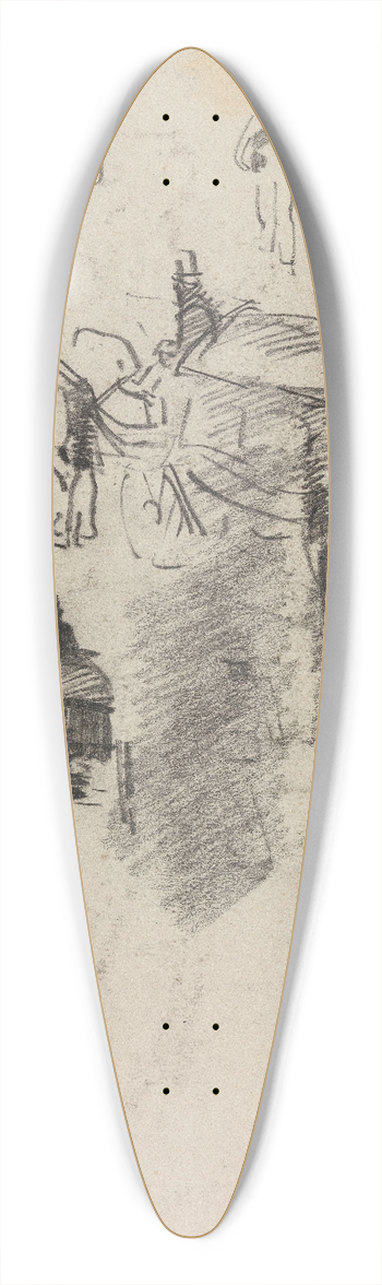 James Ensor - Horses and Silhouettes 39.3 inch art pintail longboard deck