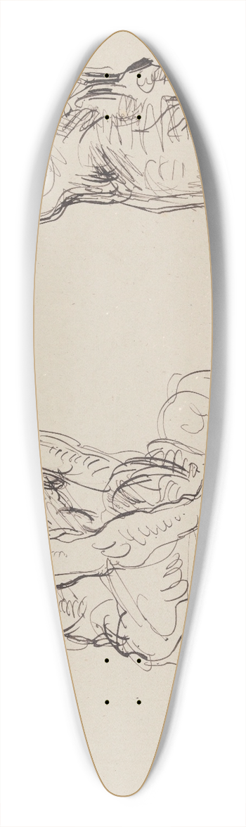 James Ensor - Male Nudes 39.3 inch art pintail longboard deck