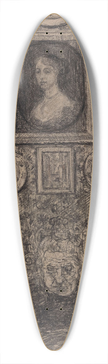 James Ensor - Portrait of My Aunt 39.3 inch art pintail longboard deck