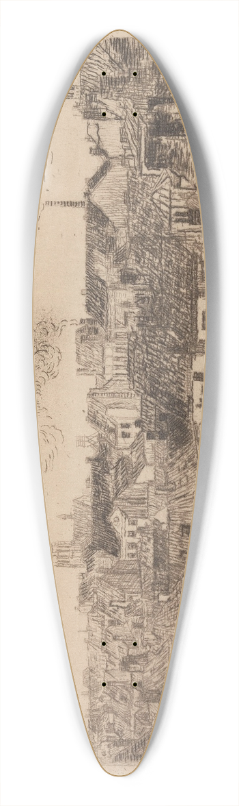 James Ensor - Roofs at Ostend 39.3 inch art pintail longboard deck