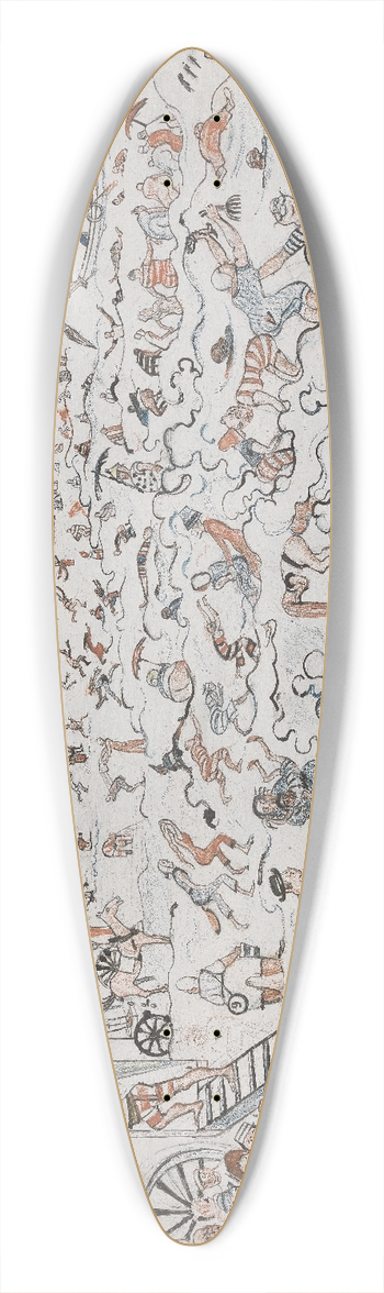 James Ensor - The Beach at Ostende 39.3 inch art pintail longboard deck